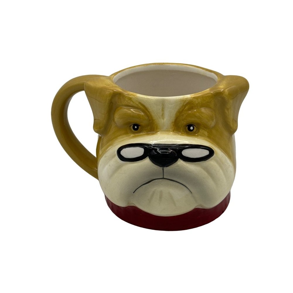 Pier One Bulldog Coffee Mug Cup Glasses Large